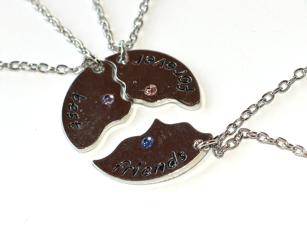 3ks Řetízky Fashion Jewerly - Nejlepší přátelé, Kulaté Puzzle, Nerozlučná trojice, Biggest love with three of us 3512