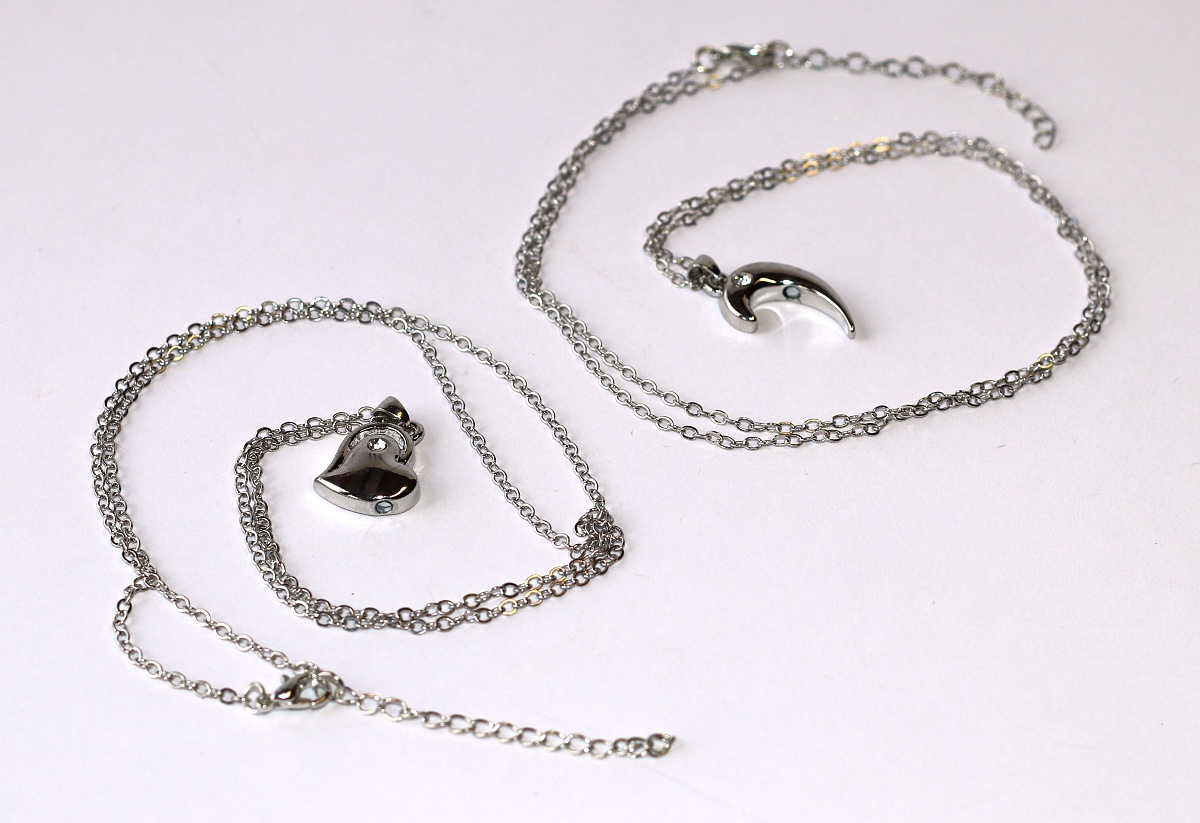 2ks Řetízky párové Fashion Jewerly - Srdce na dva dílky, S magnetkem a decentním řetízkem, Láska nebeská 3515