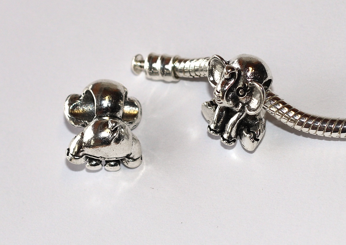 Korálek Fashion Jewerly na náramek nebo řetízek - Slon, Slonice, Věrná maminka, Pro štěstí 3567