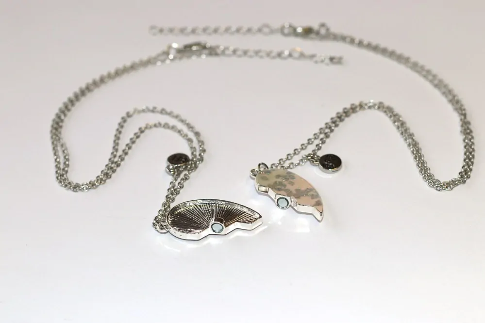 2ks Řetízky párové Fashion Jewerly - Srdce s perletí, Nejlepší přátelé, Best Friends 3607
