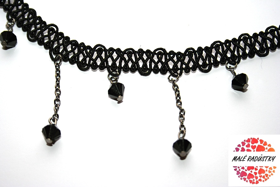 Fashion Jewerly - Krajkový náhrdelník s kamínky 464