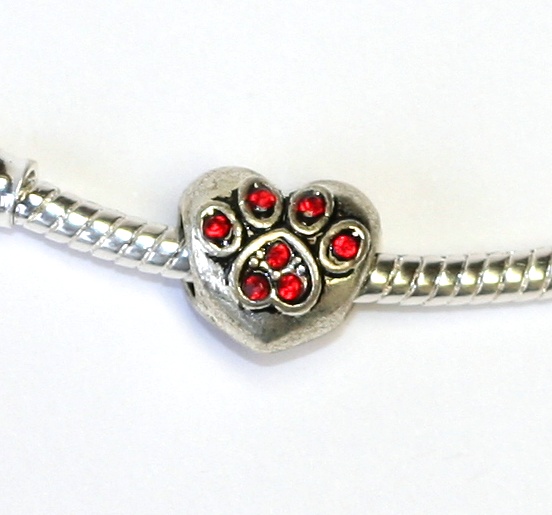 Korálek na náramek Fashion Jewerly - Packa, stopa, pes, kočka I love my Pet 1112