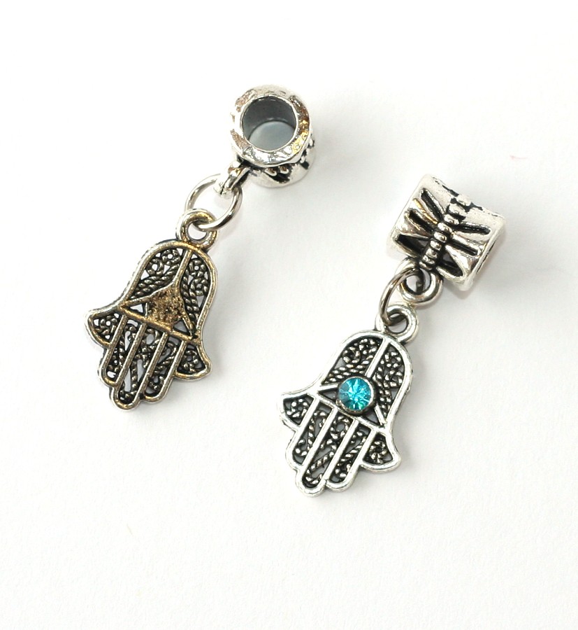 Korálek Fashion Jewerly - Přívěsek Ruka Fátimy, Hamsa, modrá 1638