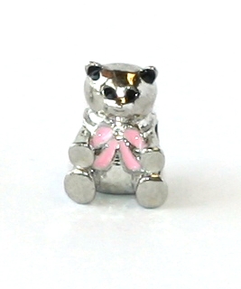 Korálek na náramek Fashion Jewerly - Enamel Medvěd, Medvídek s mašlí 2044