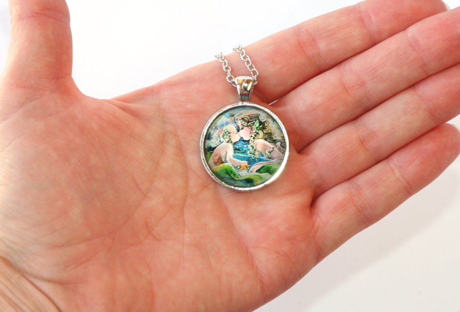 Řetízek Fashion Jewerly - Amulet Mořská víla, Maminka líbá dítě, Láska 2191