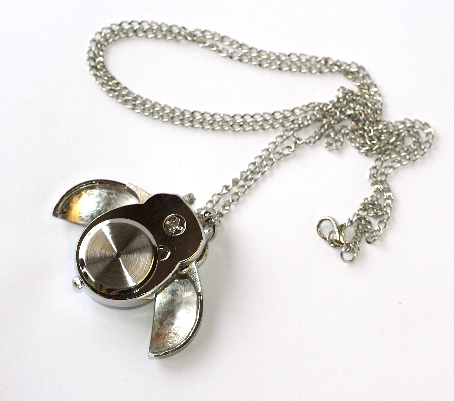 MR Kapesní Hodinky na řetízku - Stříbrná sova s otevíracími křídly 2247