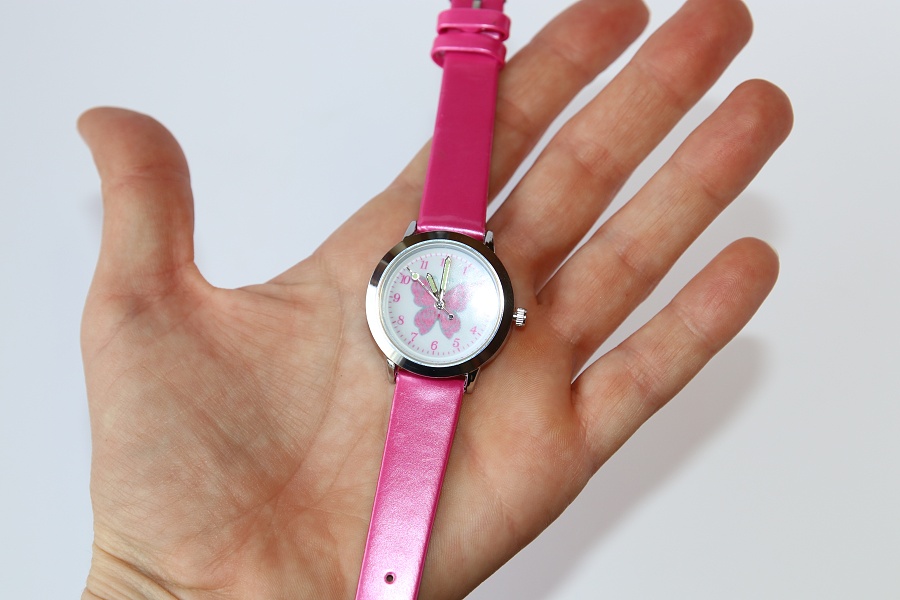 Dětské hodinky Fashion Jewerly, ručičky svítí ve tmě - Růžový motýl, Love Butterfly 2507