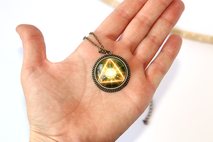 Řetízek Fashion Jewerly - Amulet Posvátná geometrie, Pyramida, Květ života, Vesmírné vědomí 2534