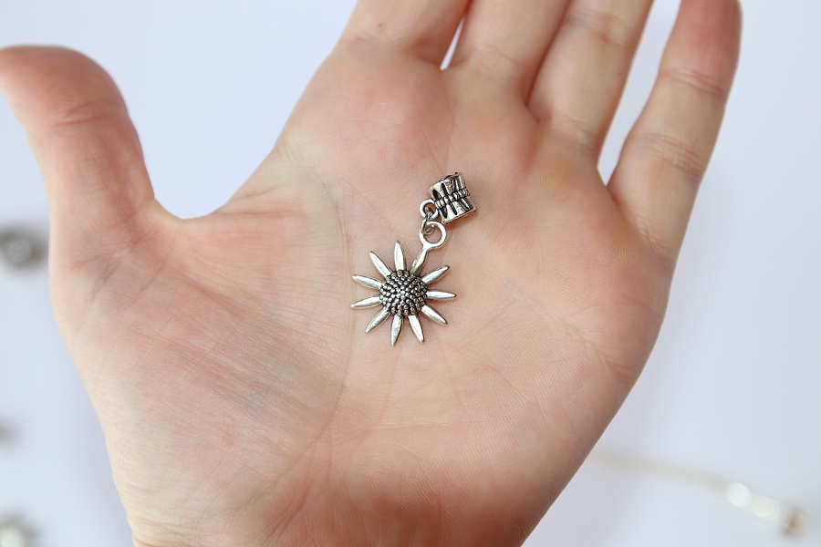 Korálek na náramek Fashion Jewerly - Přívěsek Slunečnice, Květina 2679
