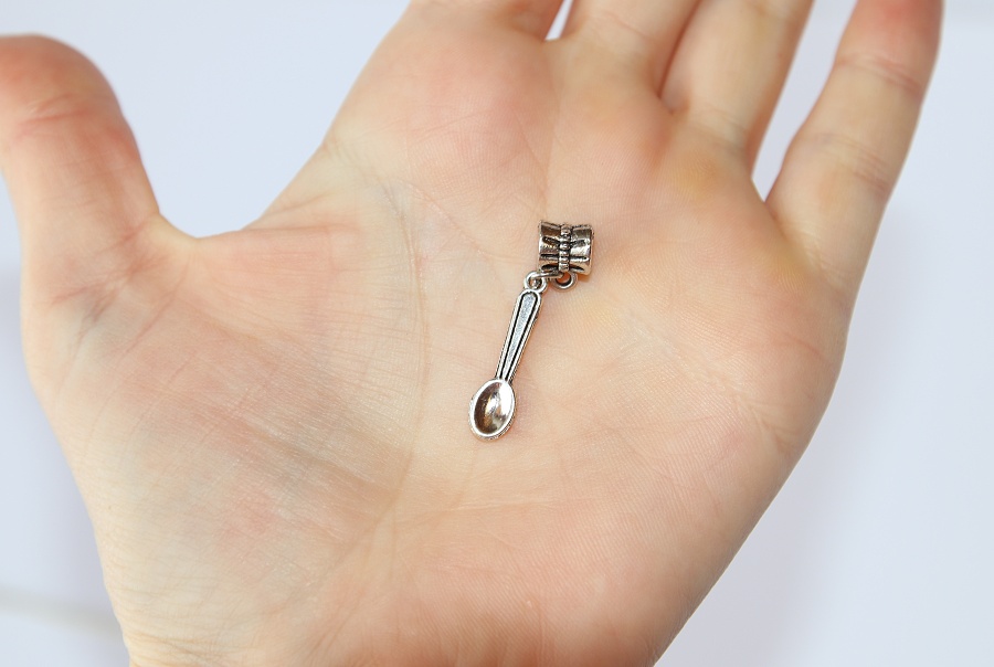 Korálek na náramek Fashion Jewerly - Přívěsek Lžička, Lžíce, Příbor, Mini Spoon 2684
