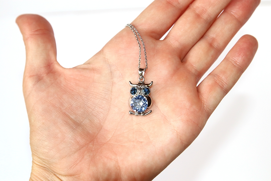 Řetízek Fashion Jewerly - Exclusive Modrá sova s krystaly, Elegantní dáma, Moudrá bytost 2873