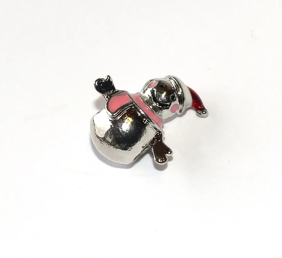 Korálek Fashion Jewerly na náramek nebo řetízek - Sněhulák a Dárek se Santou, Vánoce, Sníh a Radování, Dárečky pro všechny 3613