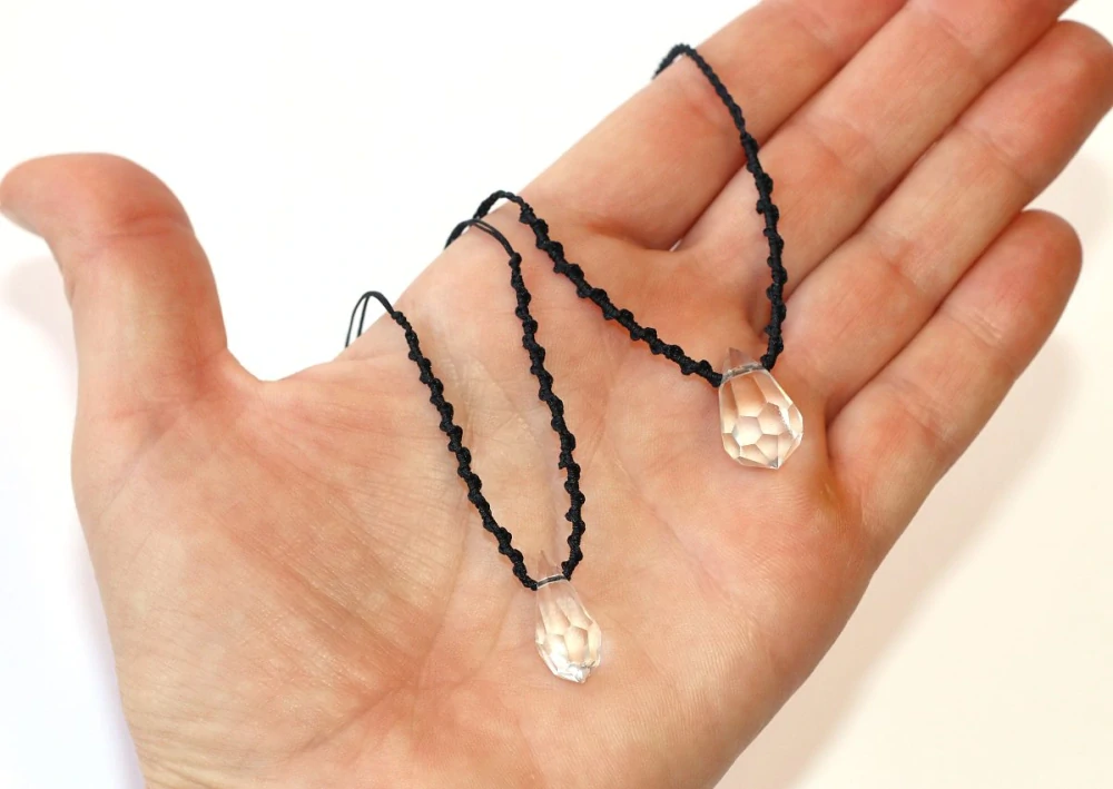 JoyKa Náhrdelník Drhaný - Choker se skleněným Křišťálem, Dvě velikosti, Můj Nejoblíbenější, Be The Best of Yourself 3671