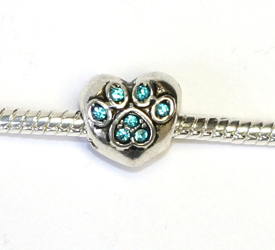 Korálek na náramek Fashion Jewerly - Packa, stopa, pes, kočka I love my Pet 1112