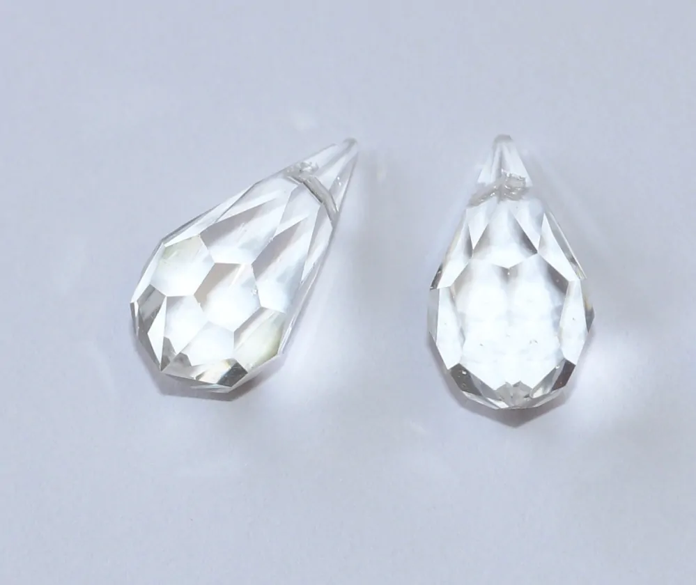 Joyka Křištálové korálky 2 x 1 cm a mini - Zářivá Broušená Kapka Drobná Skleněná, Duhové paprsky, Česká výroba, Starožitnost z lustrů, Lapač světla 3619