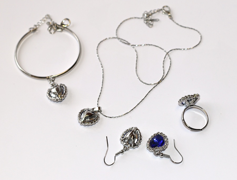 Srdce Oceánu Fashion Jewerly - Modrá barva, Třpytivé Srdce, Výběr Prsten, Náramek, Naušnice, Řetízek nebo Vše? :), Love Titanic 3754