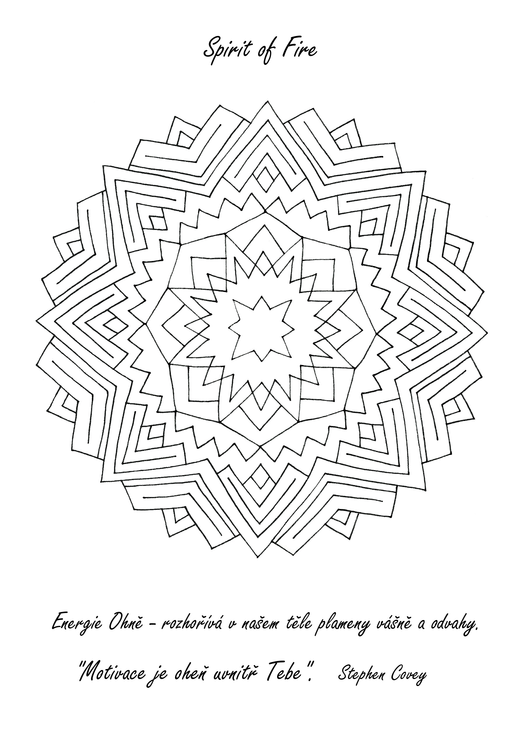 Relaxační omalovánky - 12 mandal s citáty, originální produkt, ruční výroba 2017
