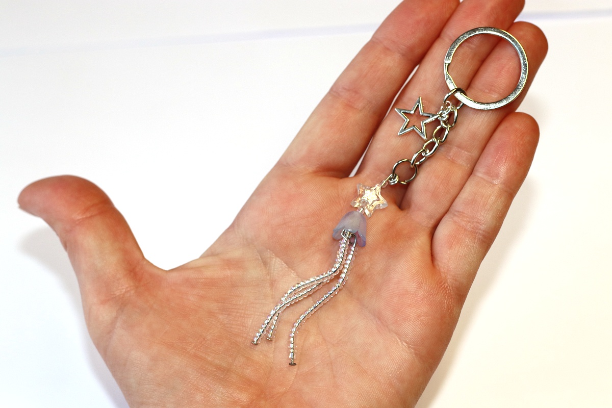 AsterSilver Klíčenka - Srdce, Velryba, Medůza s korálky 3557